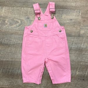 PINK BABY GIRL CARHARTT OVERALLS.    3 months. NWOT